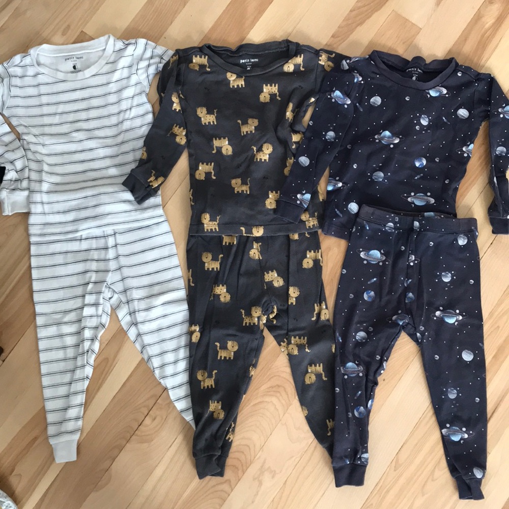 Lot of 3 petit lem pajamas